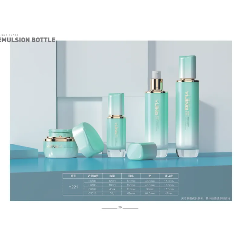 Bộ chai + hũ thủy tinh xanh mint vai vàng – mã NXG0150