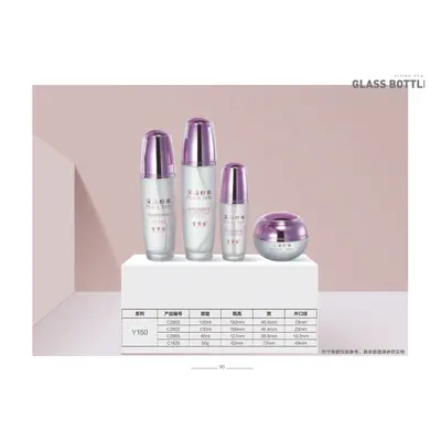 Bộ chai + hũ thủy tinh trắng tím 100ml / 60ml – mã NXG0183