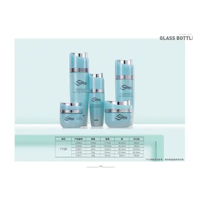 Bộ chai + hũ thủy tinh xanh ngọc nhạt nắp trắng – ảnh 2