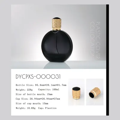Chai nước hoa thủy tinh đen tròn 100ml (DYCPXS-000031) – mã NXG0249