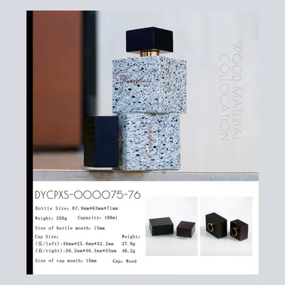 Chai nước hoa thủy tinh vuông 100ml nắp gỗ (DYCPXS-000075) – mã NXG0292