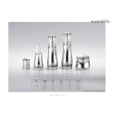 Bộ chai + hũ thủy tinh mạ bạc – mẫu 2 – mã NXG0425