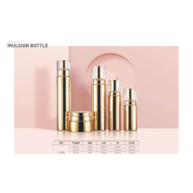 Bộ chai + hũ thủy tinh vàng hồng 100ml – mã NXG0427