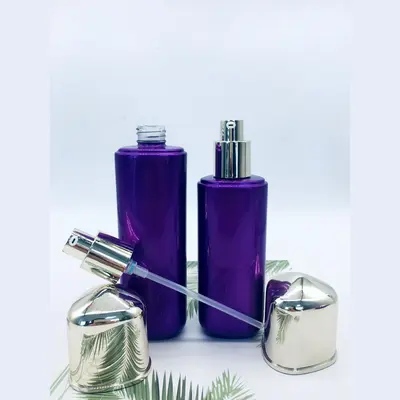 Bộ chai xịt thủy tinh + hũ kem tím nắp bạc 120ml – ảnh 2