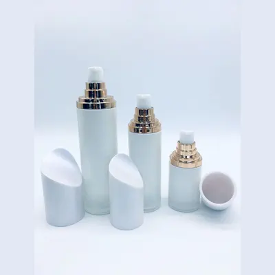 Bộ chai xịt thủy tinh + hũ kem trắng nắp vát vàng hồng 120ml – ảnh 3