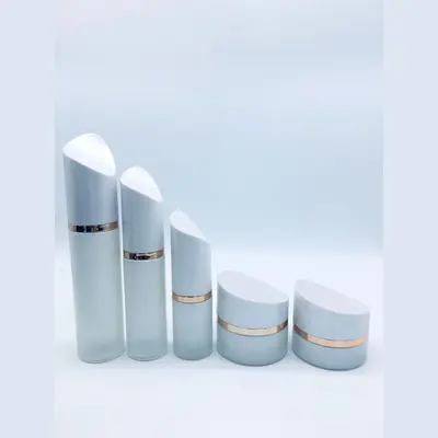 Bộ chai xịt thủy tinh + hũ kem trắng nắp vát vàng hồng 120ml – ảnh 4