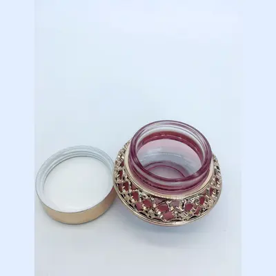 Bộ chai xịt thủy tinh + hũ kem hồng hoa văn vàng 120ml – ảnh 4