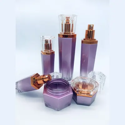 Bộ chai xịt thủy tinh + hũ kem tím vuông 110ml – ảnh 5
