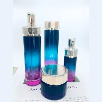 Bộ chai xịt thủy tinh + hũ kem xanh hồng chuyển màu 120ml – ảnh 3