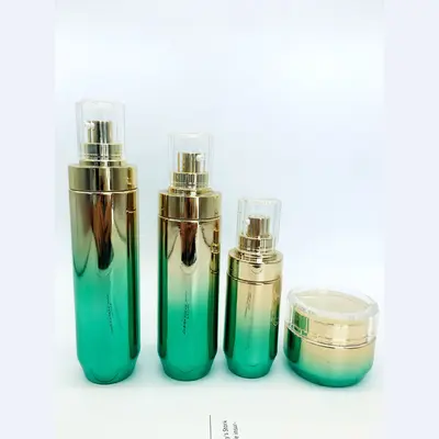 Bộ chai xịt thủy tinh + hũ kem xanh lá vàng nắp vàng 120ml – ảnh 5