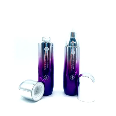 Bộ chai xịt thủy tinh + hũ kem tím chuyển màu nắp bạc 120ml – ảnh 2