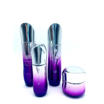 Bộ chai xịt thủy tinh + hũ kem tím chuyển màu nắp bạc 120ml – ảnh 5
