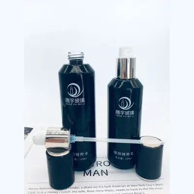 Bộ chai xịt thủy tinh + hũ kem đen nắp đen 120ml – ảnh 5