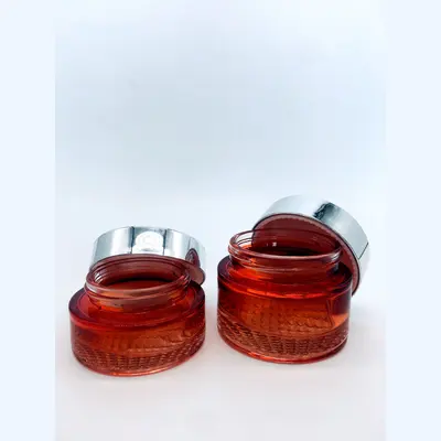 Bộ chai xịt thủy tinh + hũ kem đỏ chuyển trong nắp bạc 120ml – ảnh 3