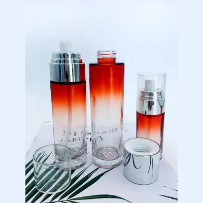 Bộ chai xịt thủy tinh + hũ kem đỏ chuyển trong nắp bạc 120ml – ảnh 4