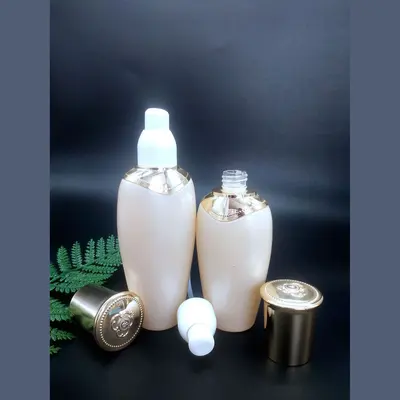 Bộ chai xịt thủy tinh + hũ kem vàng be nắp vàng 120ml – ảnh 4
