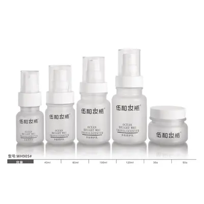 Bộ chai + hũ acrylic trắng 120ml–30ml – mã NXH0031