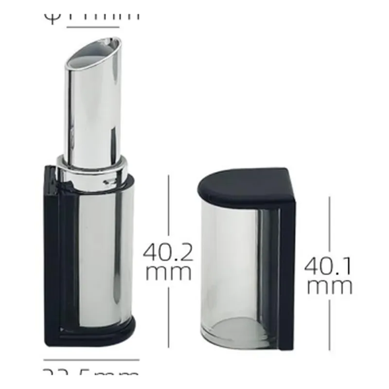 Vỏ son thỏi vuông đen – bạc 40mm – mã NXM0014