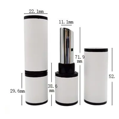 Vỏ son thỏi trắng viền đen 3.5g – mã NXM0047