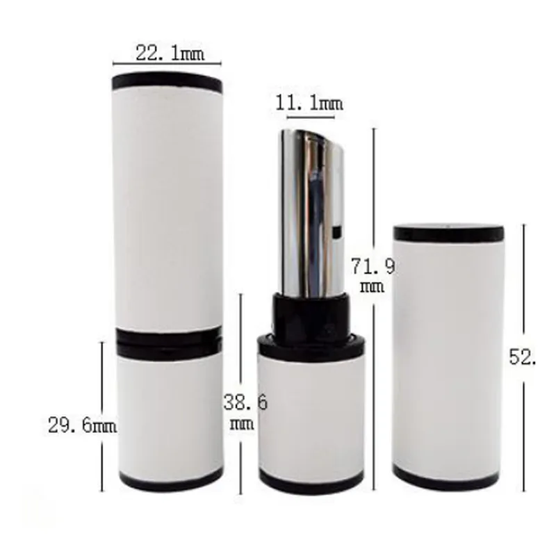 Vỏ son thỏi trắng viền đen 3.5g – mã NXM0047