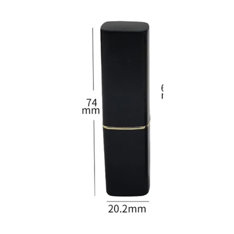 Vỏ son thỏi vuông đen viền vàng 74mm – mã NXM0081