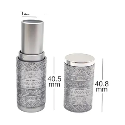 Vỏ son thỏi bạc chạm hoa văn – mã NXM0122
