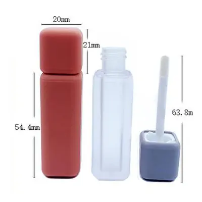Vỏ son kem vuông đỏ nắp lavender 5.4ml – mã NXM0160