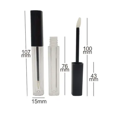Vỏ son bóng tròn nắp đen 2.5ml / 1.7ml – mã NXM0188