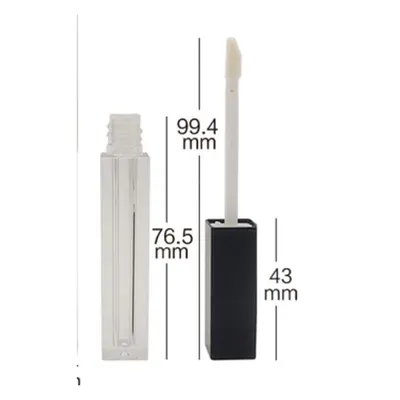 Vỏ son bóng vuông nắp đen 3ml / 2.5ml – mã NXM0189