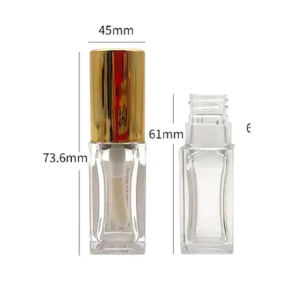 Vỏ son bóng vuông nắp vàng 4ml / 3ml – mã NXM0234