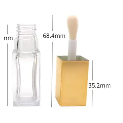 Vỏ son bóng vuông nắp vàng vuông 4ml – mã NXM0240
