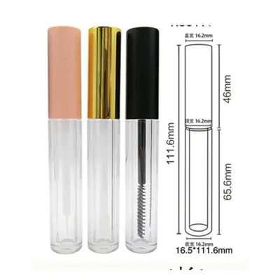 Vỏ son bóng / mascara tròn 5ml (nắp hồng, vàng, đen) – mã NXM0242