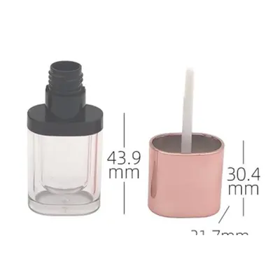 Vỏ son bóng nắp vàng hồng vuông bo 3ml – ảnh 2