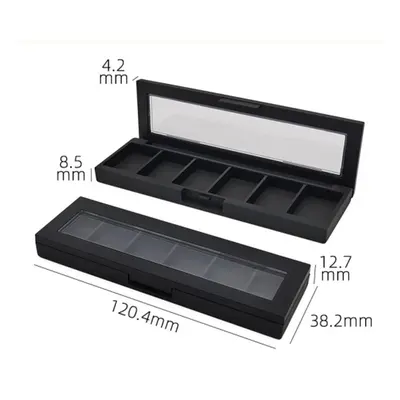Hộp phấn dài đen nắp kính 120mm – ảnh 2