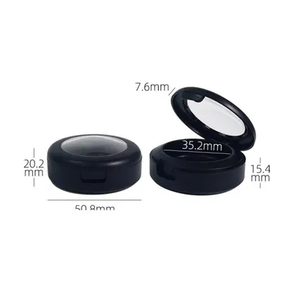 Hộp phấn tròn đen nắp kính 60.9mm – ảnh 3