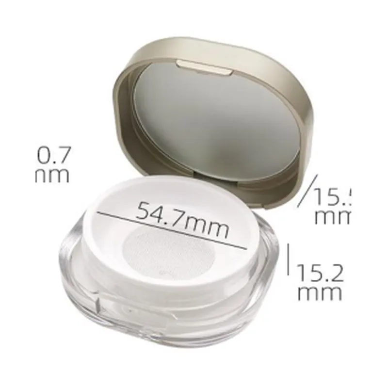 Hộp phấn phủ oval nắp gương vàng – mã NXM0498