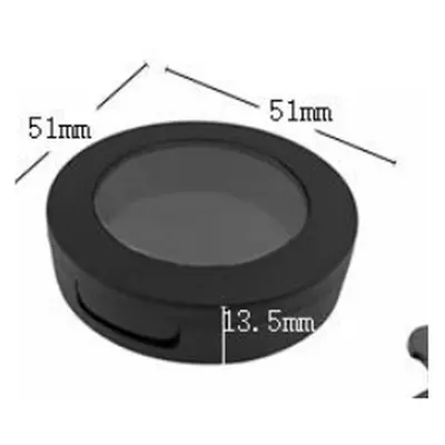 Hộp phấn tròn đen nắp kính 51mm – mã NXM0503
