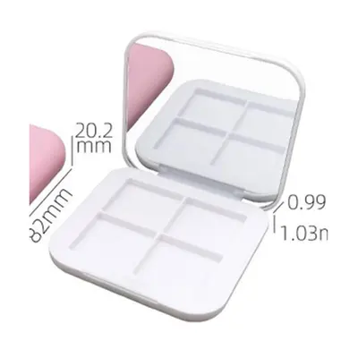 Hộp phấn vuông trắng 4 ô có gương 82mm – mã NXM0513
