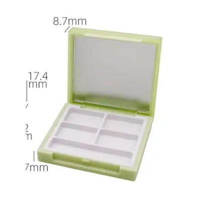 Hộp phấn vuông xanh chuối nhiều ô có gương 62mm – ảnh 2