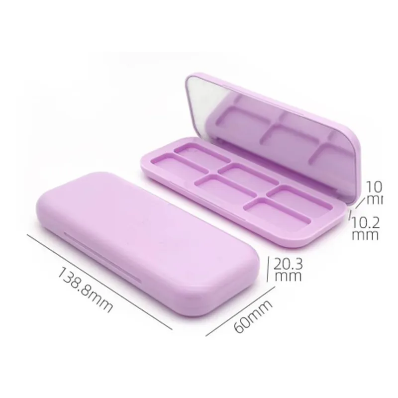 Hộp phấn mắt dài tím nhiều ô có gương 138mm – mã NXM0524