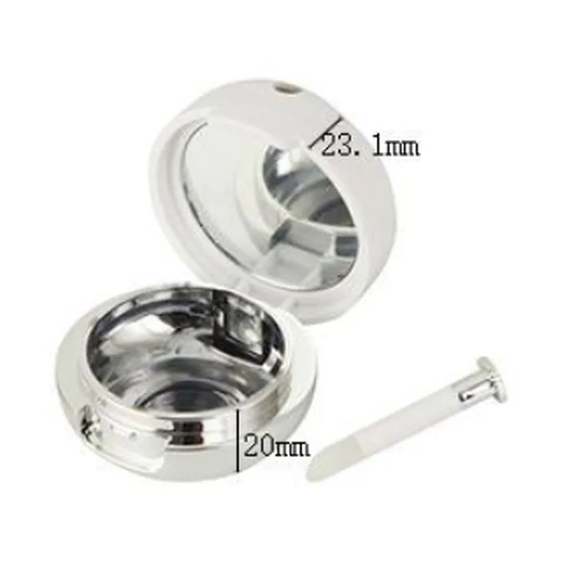 Hộp phấn mạ bạc có gương kèm cọ 23mm – mã NXM0530