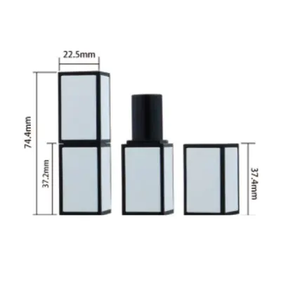 Vỏ son thỏi vuông trắng viền đen – mã NXM0600