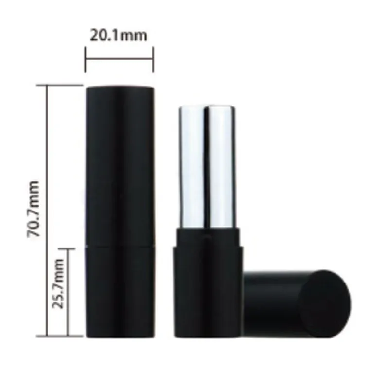 Vỏ son thỏi đen ống bạc 70mm – mã NXM0608