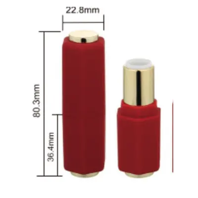 Vỏ son thỏi đỏ bát giác viền vàng – mã NXM0633