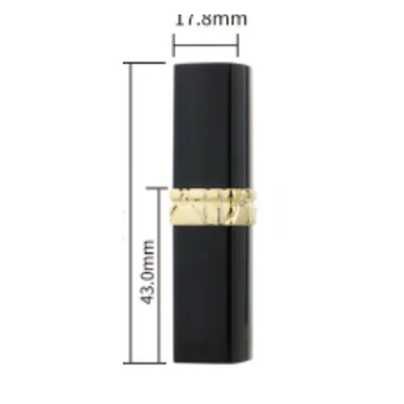 Vỏ son thỏi đen vuông khoen vàng 77mm – mã NXM0671