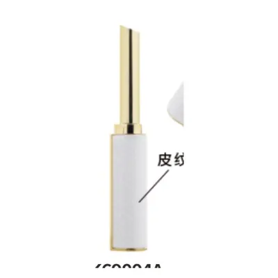 Vỏ son thỏi mảnh bọc da trắng viền vàng – mã NXM0685