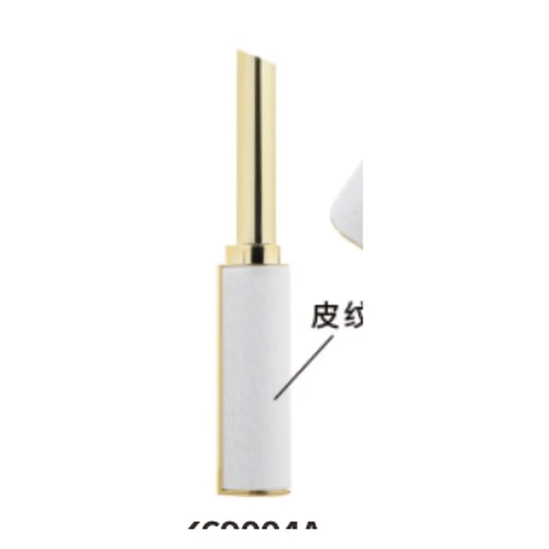 Vỏ son thỏi mảnh bọc da trắng viền vàng – mã NXM0685