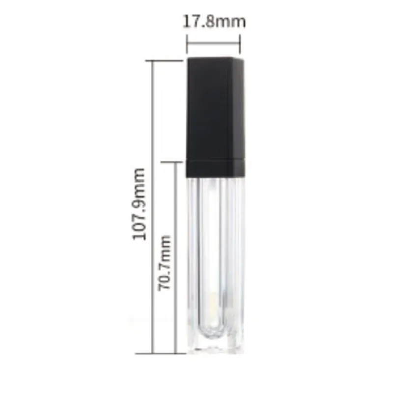 Vỏ son bóng vuông trong nắp đen / đỏ 7ml – mã NXM0714