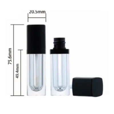 Vỏ son bóng tròn lùn nắp đen 5ml – mã NXM0805