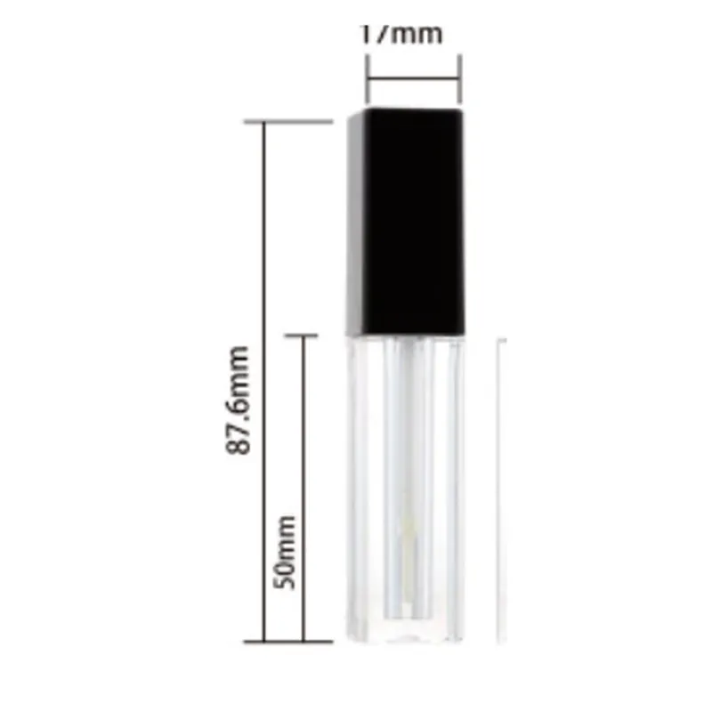 Vỏ son bóng vuông nắp đen 87mm – mã NXM0811